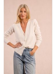 Openwork knit cardigan