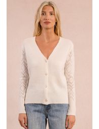 Openwork knit cardigan