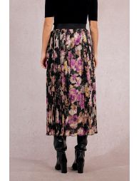 Long pleated skirt, printed