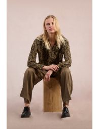 Camisade manga larga con estampado y volantes