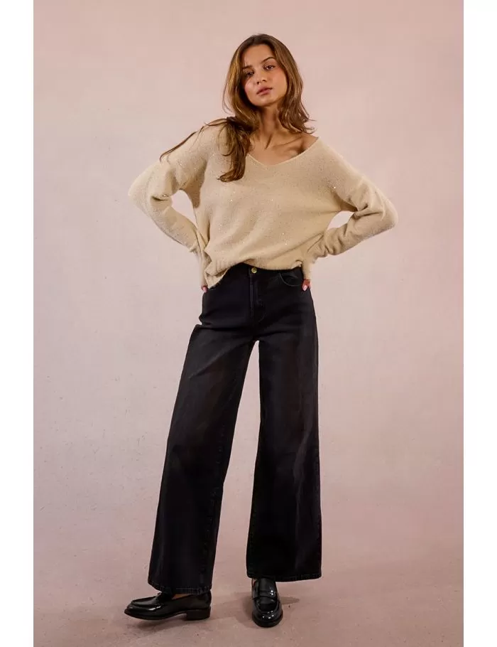 Pull en maille à sequins