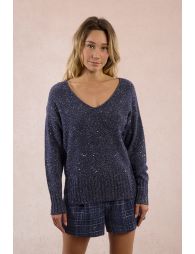 Sequin knit sweater