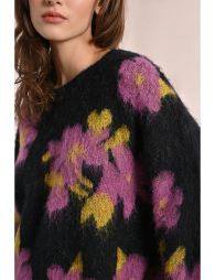 Floral sweater in brushed knit