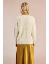 Straight sweater in fluffy knit