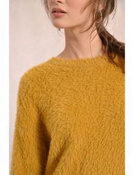 Straight sweater in fluffy knit