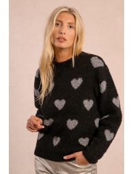 Pull en maille à motif cœur