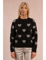 Pull en maille à motif cœur