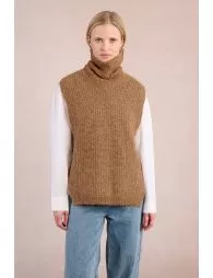 Pull col roulé en maille, sans manches