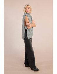 Knitted turtleneck sweater, sleeveless