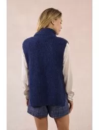 Pull col roulé en maille, sans manches