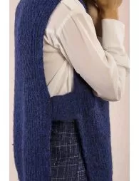 Pull col roulé en maille, sans manches