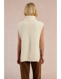 Knitted turtleneck sweater, sleeveless