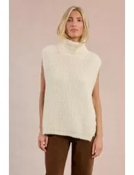 Pull col roulé en maille, sans manches