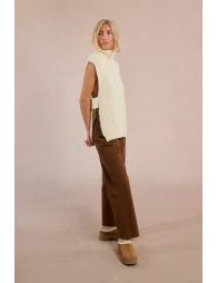 Knitted turtleneck sweater, sleeveless