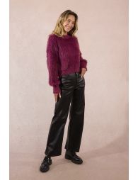 Brushed knit sweater