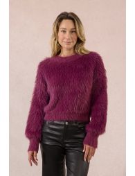 Brushed knit sweater