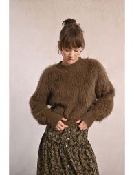 Brushed knit sweater