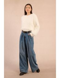 Brushed knit sweater