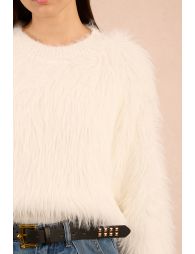 Brushed knit sweater