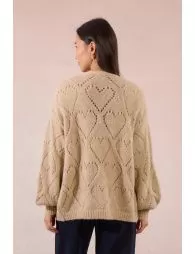 Cardigan ouvert à motif cœur