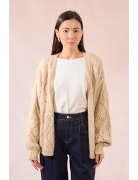 Cardigan ouvert à motif cœur