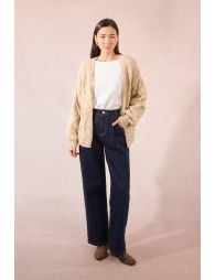 Cardigan ouvert à motif cœur