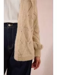 Cardigan ouvert à motif cœur