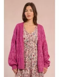 Cardigan ouvert à motif cœur