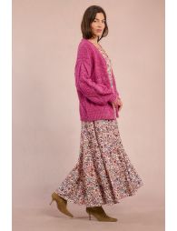 Open cardigan with heart pattern