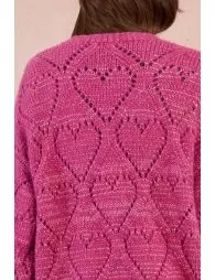 Cardigan ouvert à motif cœur