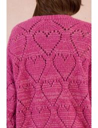 Open cardigan with heart pattern