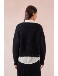 Knitted cardigan, heart print