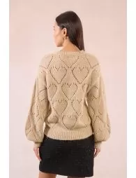 Pull ajouré à motif cœur