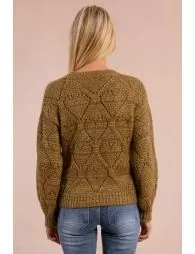Pull ajouré à motif cœur
