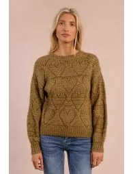 Pull ajouré à motif cœur