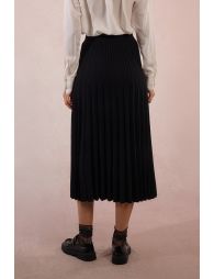 Pleated knit midi skirt