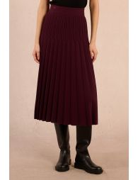 Pleated knit midi skirt