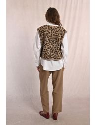 Fur-effect sleeveless jacket