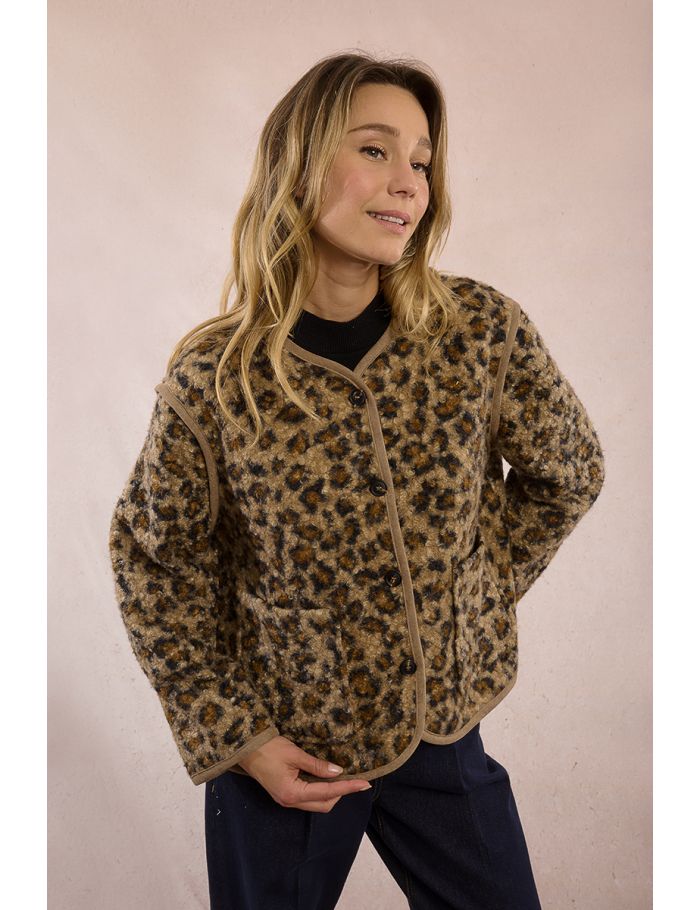 Textured fur-effect jacket