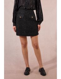 Tweed mini-skirt, heart buttons