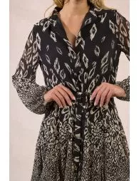 Robe chemise en voile imprimée