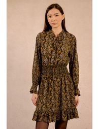 Robe courte smockée
