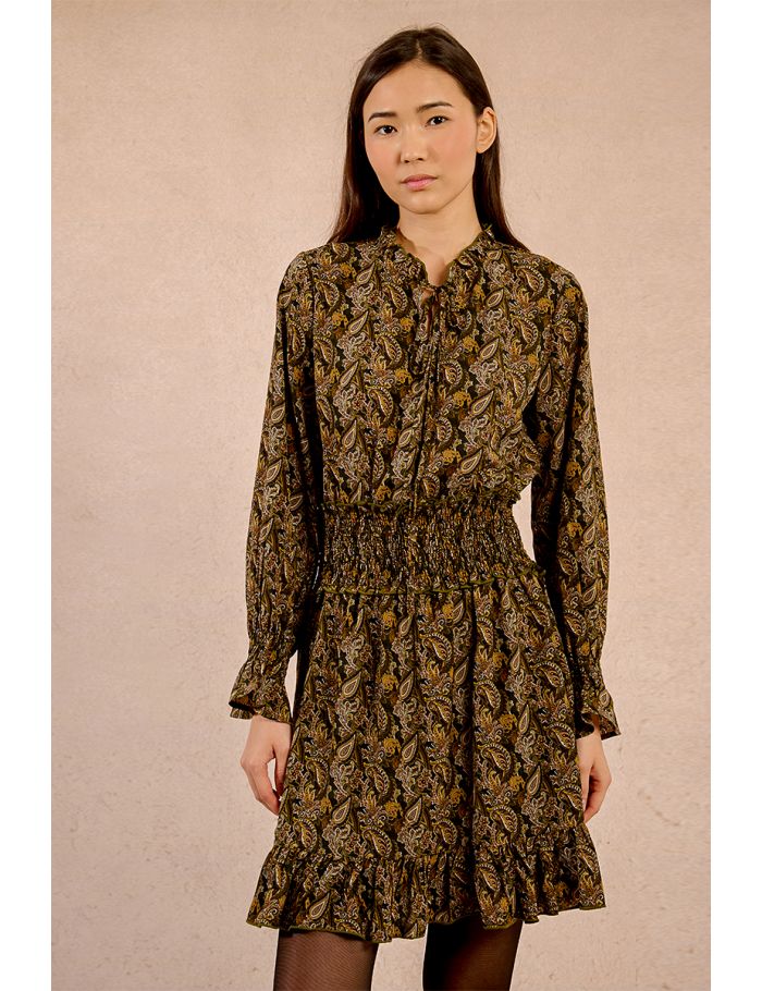 Robe courte smockée