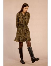 Robe courte smockée