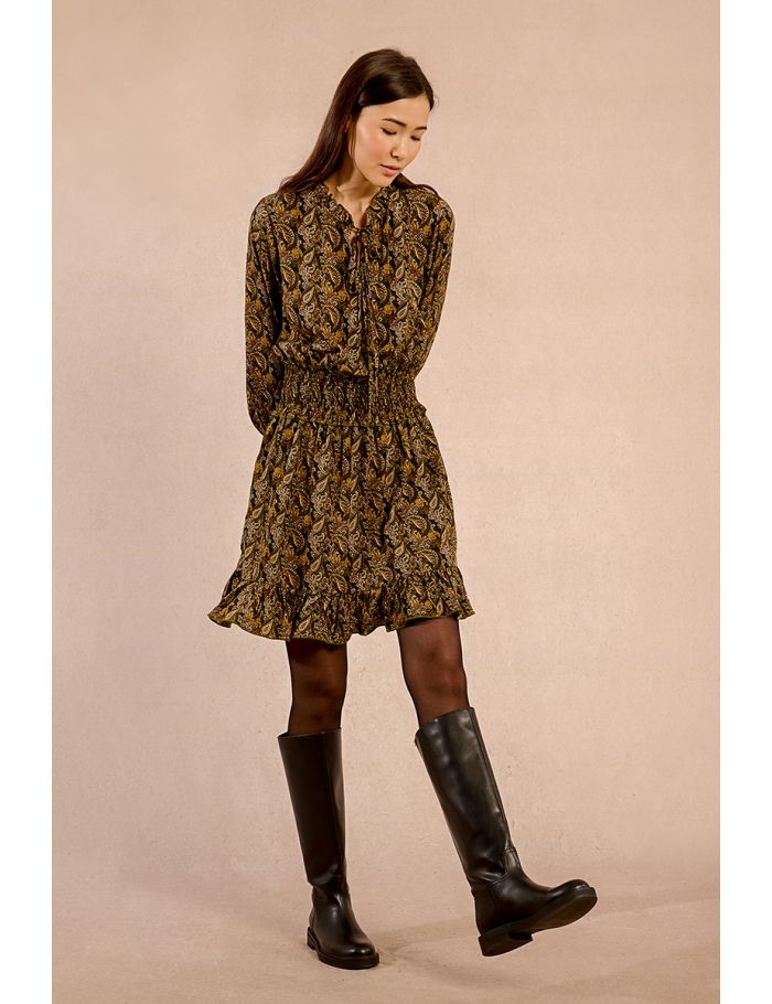 Robe courte smockée