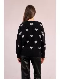 Pull en maille à motif cœur