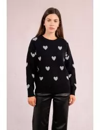 Pull en maille à motif cœur