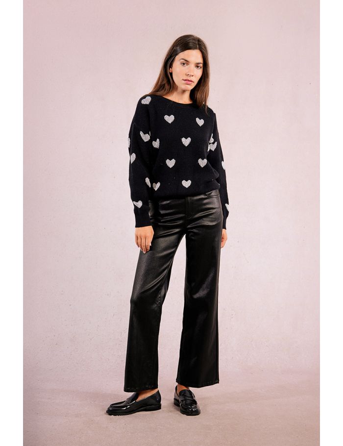 Pull en maille à motif cœur