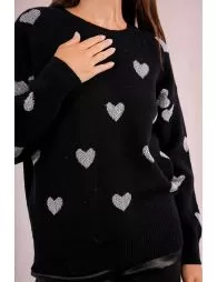 Pull en maille à motif cœur