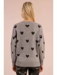 Pull en maille à motif cœur